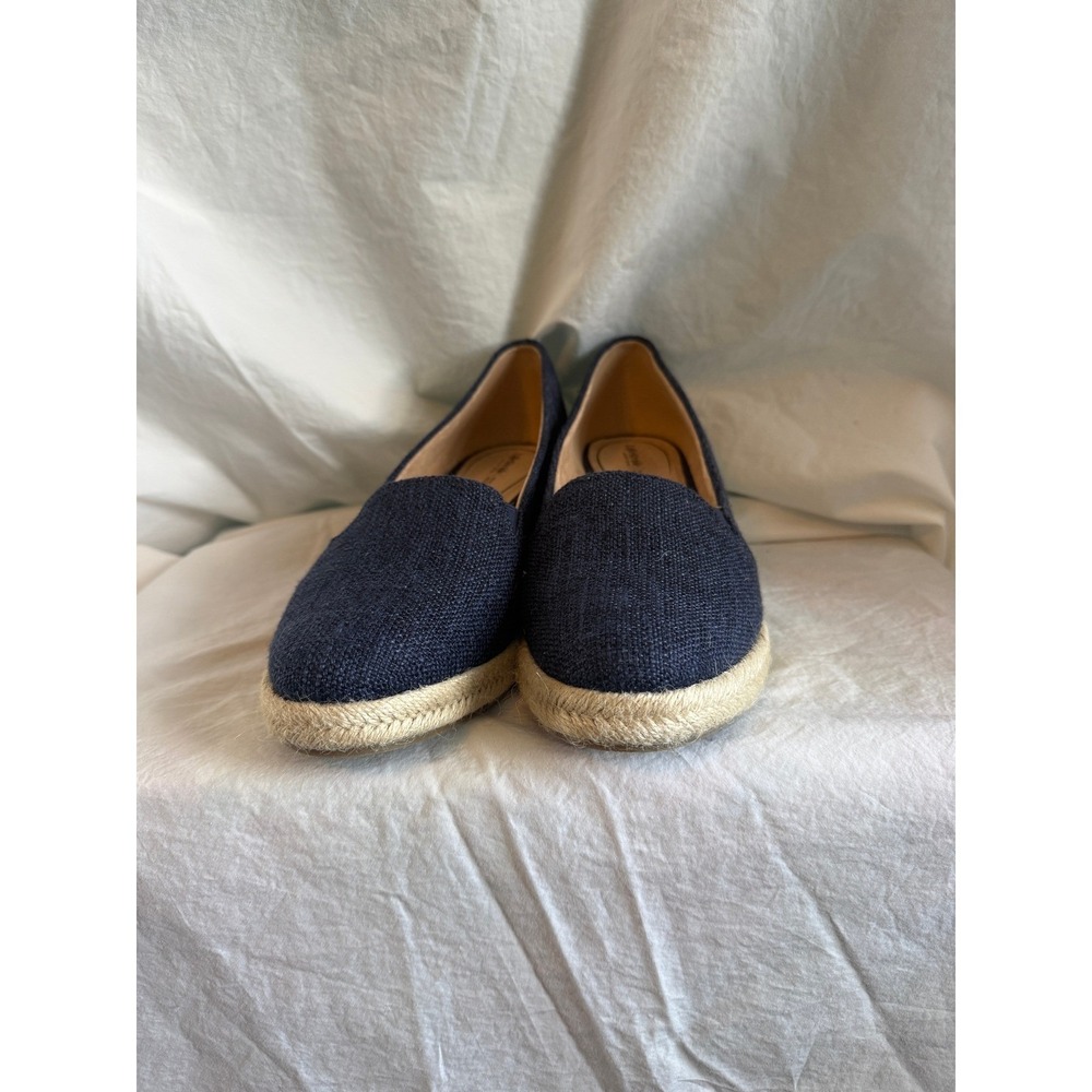 LifeStride Navy Blue Fabric Espadrille Wedge Pumps Soft System Velocity 2.0 10M
